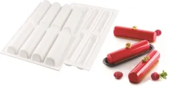 Moule silicone 8 cylindres 30 x 17,5 cm Silikomart