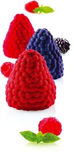 Moule silicone 3D Mora et lampone 5 framboises 40 x 10 cm Silikomart