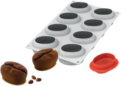 Moule silicone 8 grains de café 30 x 17,5 cm Silikomart