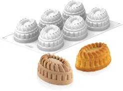 Moule silicone 6 ovales Pleincoeur 12,4 x 8,4 x ht 4,3 cm Silikomart