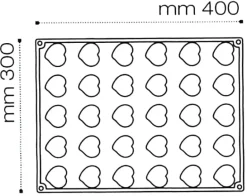 Moule silicone Pavoflex 30 coeurs 40 x 30 cm Pavoni