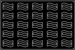 Moule silicone Pavoflex 25 rectangles vagues 60 x 40 cm Pavoni