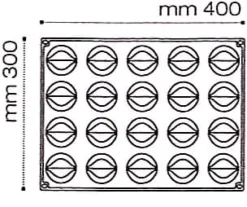 Moule silicone Pavoflex 20 tulipes 40 x 30 cm Pavoni