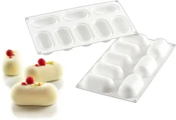 Moule silicone Pillow 8 ovales bombés 30 x 17,5 cm Silikomart