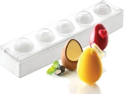 Moule silicone professionnel 3D 5 œufs Ø 5 cm Silikomart