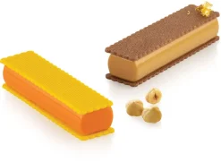 Moule silicone 8 rectangles décorés biscuit 30 x 17,5 cm Silikomart