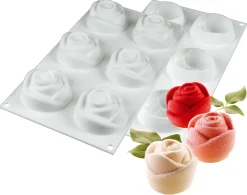 Moule silicone Rosa 6 roses 30 x 17,5 cm Silikomart