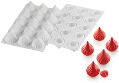 Moule silicone Russian 15 mini sphères torsadées 30 x 17,5 cm Silikomart