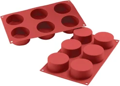 Moule silicone Silicon Flex 6 cylindres Ø 7 cm 30 x 17,5 cm Silikomart