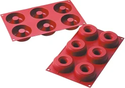 Moule silicone Silicon Flex 6 donuts Ø 7,5 cm 30 x 17,5 cm Silikomart