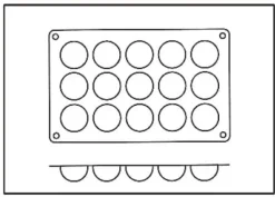 Moule silicone Silicon Flex 15 demi-sphères Ø 4 cm 30 x 17,5 cm Silikomart