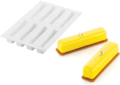 Moule silicone 8 Stripe éclairs 13 x 2,8 cm Silikomart