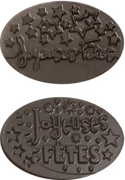 Moule thermoformé Joyeuses Fêtes ovales 4,5 x 3 cm Décors et Créations
