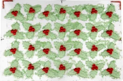 Moule thermoformé pré-imprimé Feuille de houx 3 branches 4 x 4,3 cm Florensuc