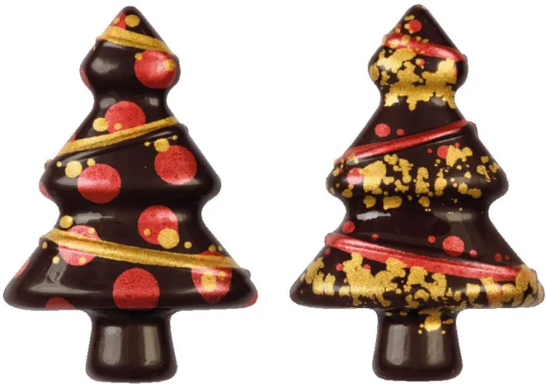 Moule thermoformé pré-imprimé Sapin de noël décoré 5,2 x 3,5 cm Florensuc
