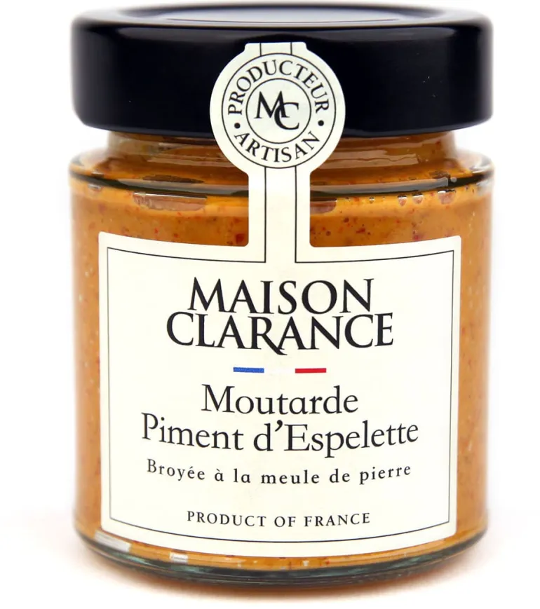 Moutarde au piment d'Espelette AOP 150 g Maison Clarance