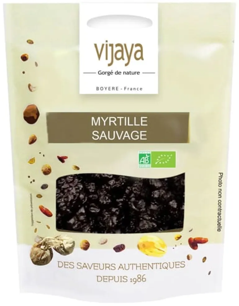 Myrtilles séchées sauvages Bio 125 g Vijaya