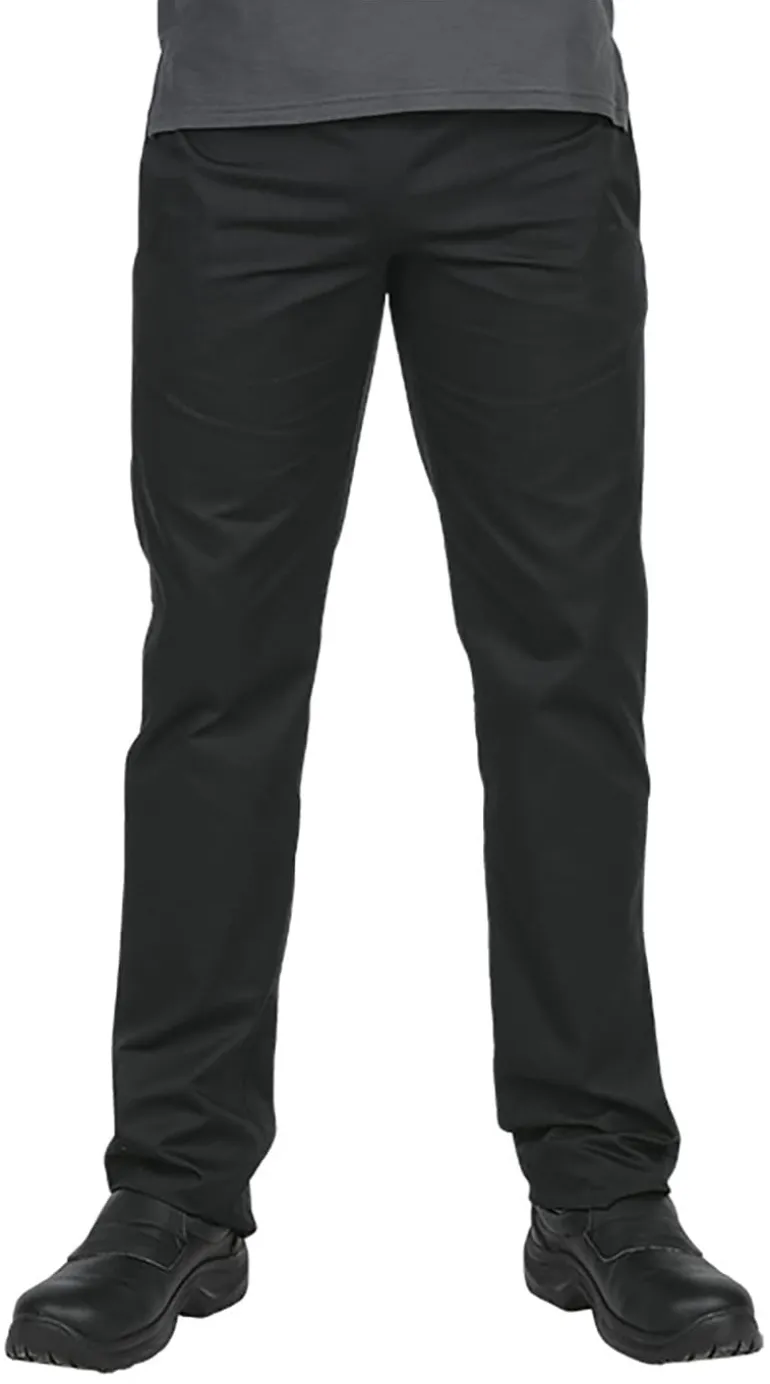 Pantalon de cuisine mixte Mistral noir Taille 6 (60/62) Clément Design