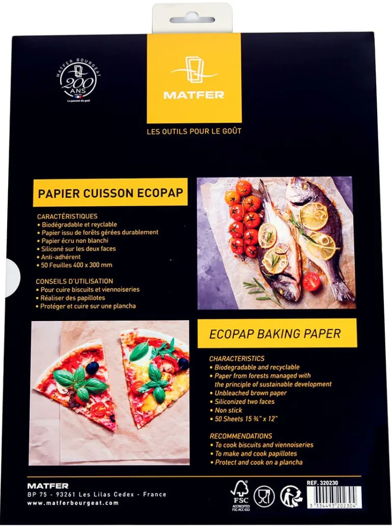 Papier de cuisson Ecopap 50 feuilles 40 x 30 cm Matfer