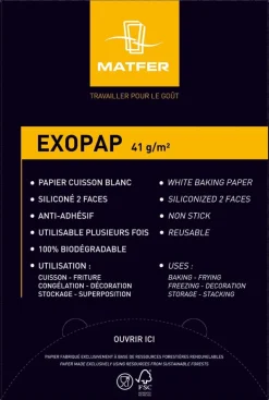 Papier de cuisson Exopap (x 500) silicone 2 faces 53 x 32,5 cm Matfer
