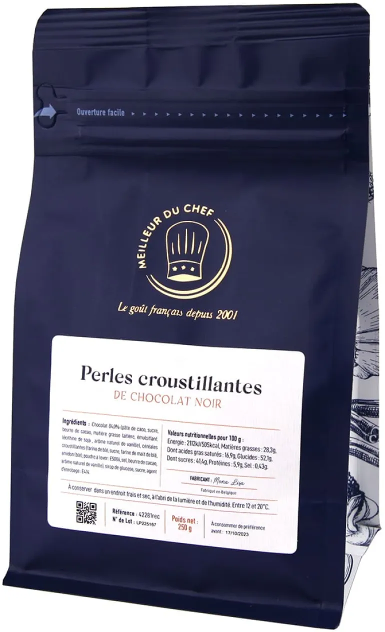 Perles croustillantes chocolat noir 250 g Mona Lisa