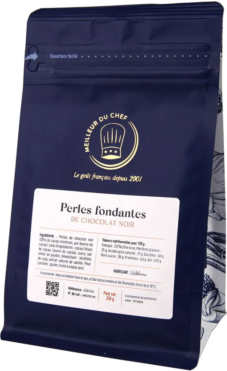 Perles fondantes de chocolat noir 250 g Valrhona