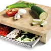 Planche à découper en bois avec 1 bac inox 41 x 34 cm Lacor