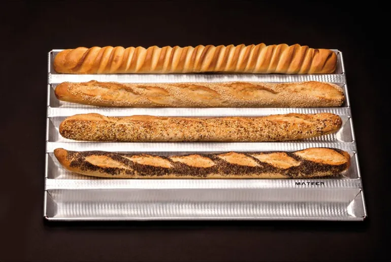 Plaque à baguette professionnelle Alu-Gaufer 5 baguettes 60 cm Matfer