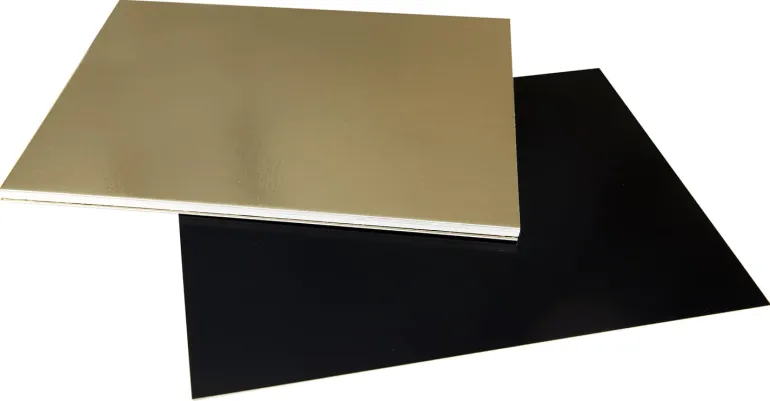 Plaque carton rectangle or et noir 15 x 20 cm (x 50) Meilleur du Chef