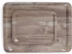 Plateau de service mélamine imprimé bois foncé 35 x 24 cm Hendi