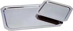 Plateau inox à pans coupés poli brillant 24 x 19 cm Mallard Ferrière