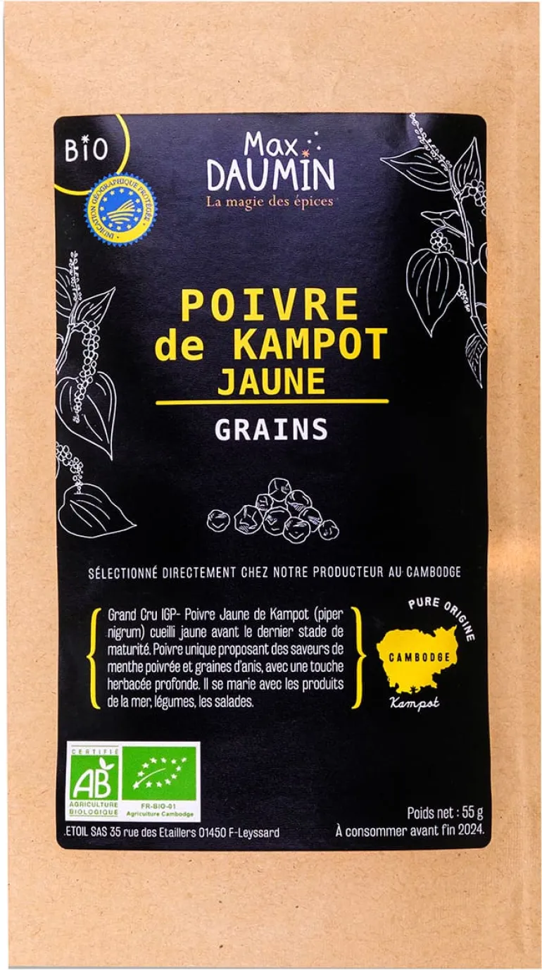 Poivre de Kampot Jaune IGP Bio 55 g Max Daumin