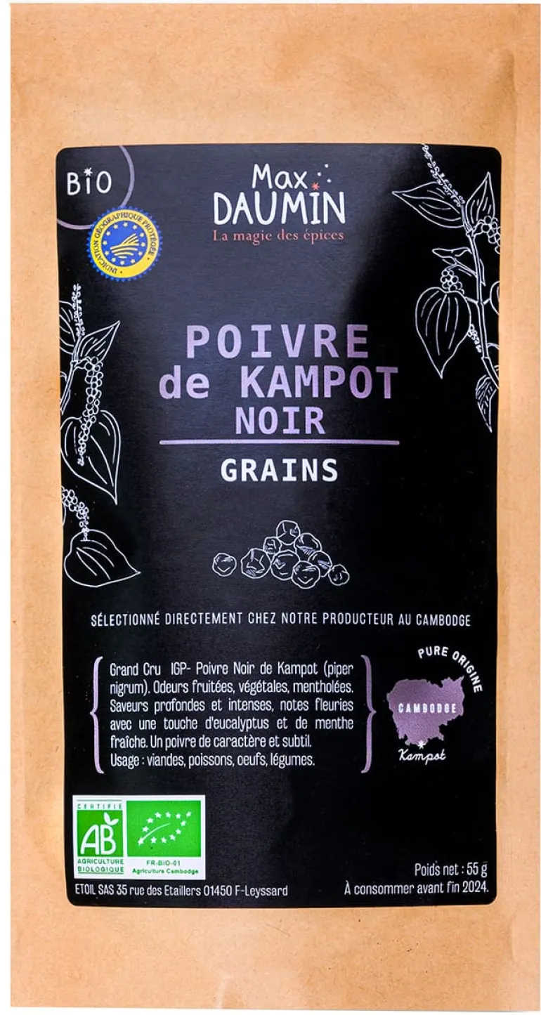 Poivre de Kampot Noir IGP Bio 55 g Max Daumin