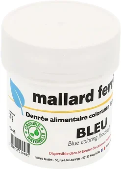Poudre colorante naturelle liposoluble bleue 20 g Mallard Ferrière