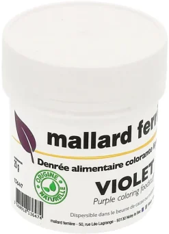 Poudre colorante naturelle liposoluble violet 20 g Mallard Ferrière