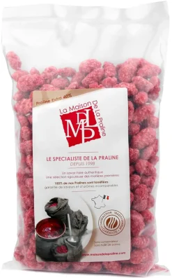 Praline rose entière artisanale 40% amandes 1 kg La Maison de la Praline