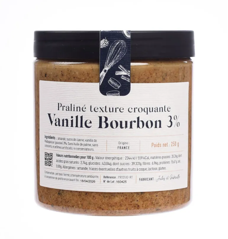 Praliné vanille Bourbon 3% texture croquante 250 g Meilleur du Chef