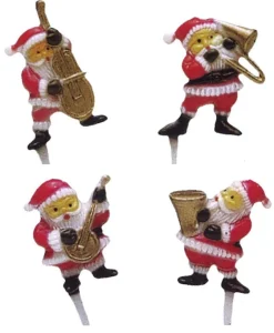 Pères noël musicien (x 72) Décoration gâteau Mallard Ferrière