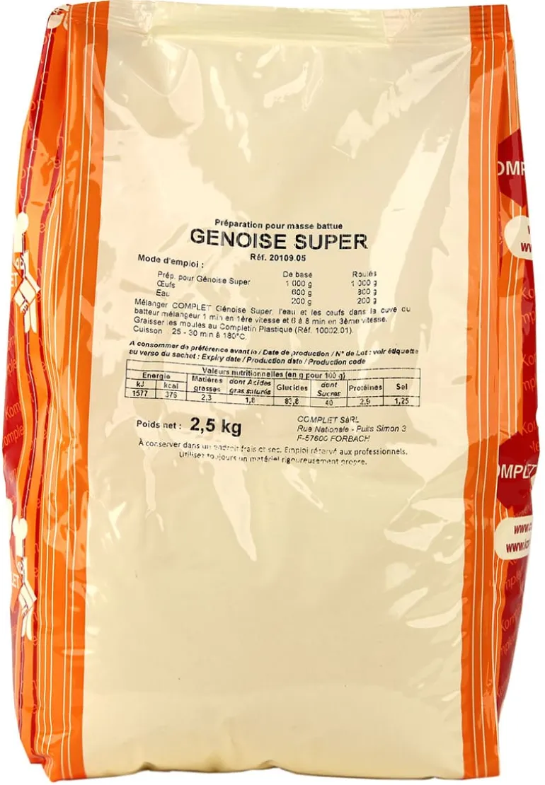 Préparation en poudre pour génoise 2,5 kg Complet