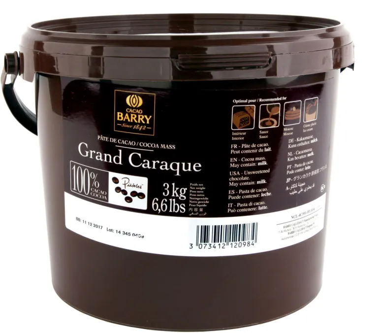 Pâte de cacao Grand Caraque 100% de cacao 3 kg Cacao Barry