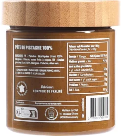Pâte de pistache 100% sans sucre ajouté ni colorants 250 g Comptoir du Praliné