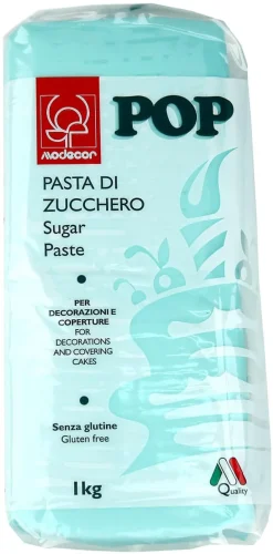 Pâte à sucre coloris bleu ciel Sachet de 1 kg Modécor