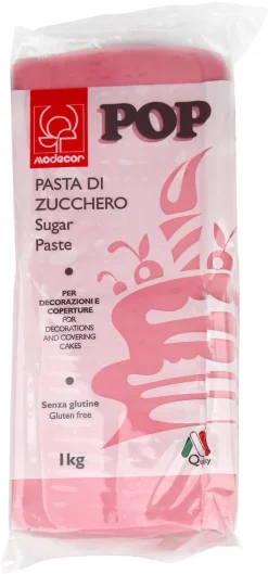 Pâte à sucre coloris rose Sachet de 1 kg Modécor