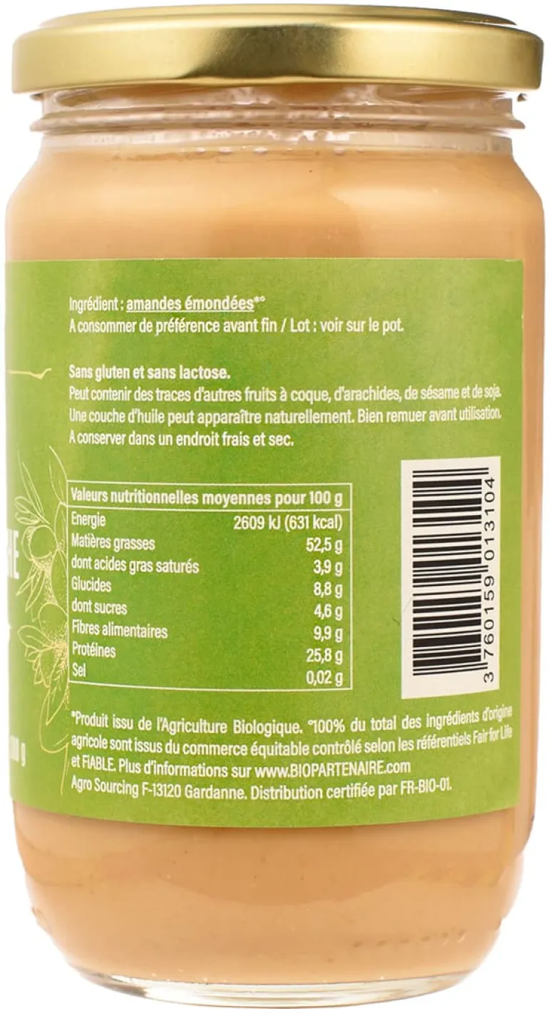 Purée d'amande Bio 100% 300 g Pépite