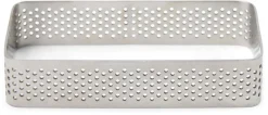 Rectangle à tarte perforé inox Bord arrondi 10 x 6 cm Patisse