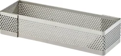 Rectangle à tarte perforé inox Bord droit 12 x 4 cm Mallard Ferrière