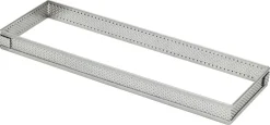 Rectangle à tarte perforé inox ht 2 cm 28 x 10 cm Mallard Ferrière