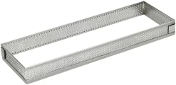 Rectangle à tarte perforé inox ht 3,5 cm 24 x 8 cm Mallard Ferrière