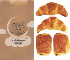 Sac à croissants kraft (x 1000) N°103 3 croissants