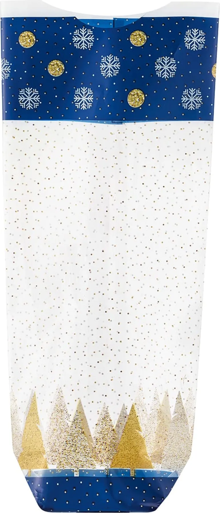 Sachet à confiserie Douce Nuit boules et flocons 22 x 10 cm